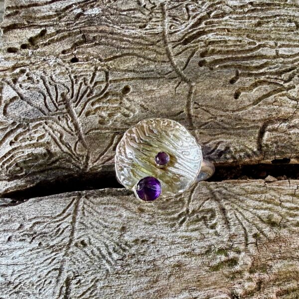 amethyst-ring-cuttlefish-dome-silver-front-sandrakernsjewellery