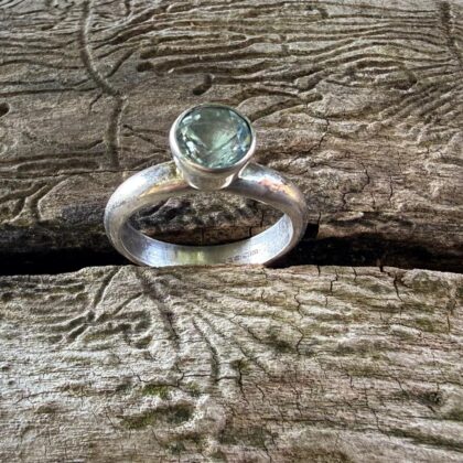 aquamarine -ring-silver-faceted-claw setting-sandrakernsjewellery-