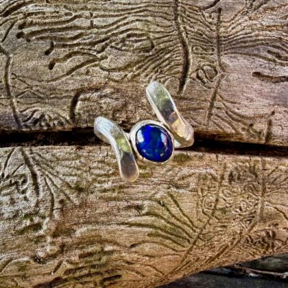 blue opal-silver-twist-ring-sandrakernsjewellery