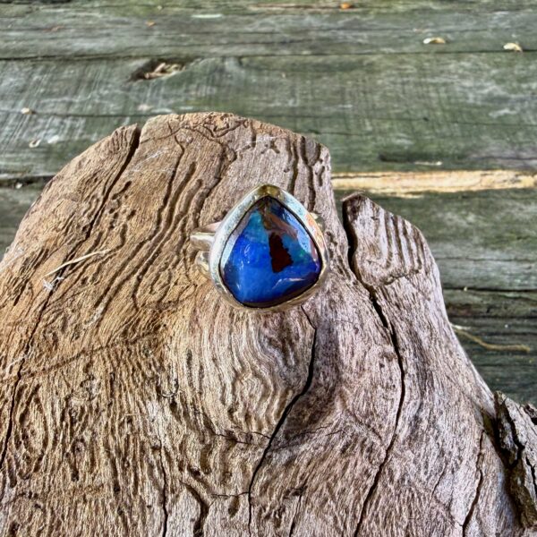 boulder opal-silver-ring-blue-sandrdakernsjewellery boulder opal-silver-ring-blue-sandrdakernsjewellery
