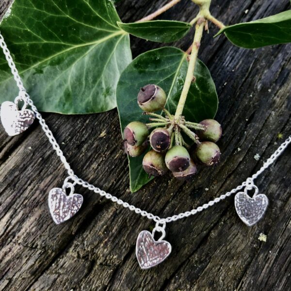 hearts-necklace-silver-textured-sandrakernsjewellery hearts-necklace-silver-textured-sandrakernsjewellery
