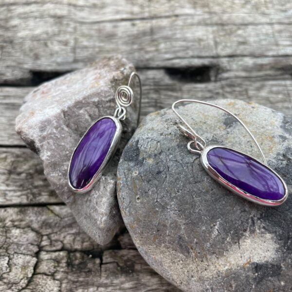 sugalite-earrings-flower back-sterling silver-front-sandrakernsjewellery sugalite-earrings-flower back-sterling silver-front-sandrakernsjewellery