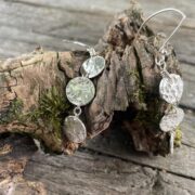 triple-drop-earrings-textured-mushroom-silver-sterling-sandrakernsjewellery